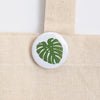 monstera leaf pin for plant tote bag