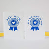 best mom award card, blue ribbon Mother's Day greeting card by exit343design
