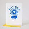 best mom award card, blue ribbon Mother's Day greeting card by exit343design
