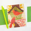 new home card, housewarming card for nature lover, congrats on the new nest, bird card for housewarming