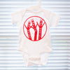 funny baby onesie, wacky waving inflatable tube man baby bodysuit, ready to party tshirt, unique baby onesie