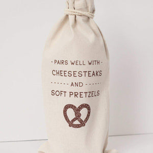 Philadelphia gift bag, Philly pretzel bag, wine gift bag by exit343design