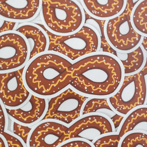 Philly soft pretzel sticker with mustard