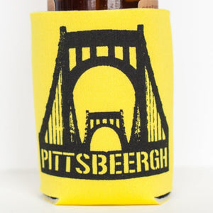 pittsburgh beer can koozie for craft beer lover