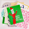 wacky waving inflatable tube man Christmas card, wacky wavers Santa card, inflatable tube Santa Christmas card