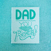 simple father's day card, dad you rock, greeting card for father's day, modern father's day card