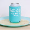 taco koozie for can, party favor by exit343design