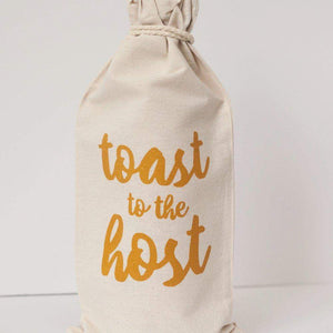 toast to the host wine bag, gift idea for party hostess by exit343design