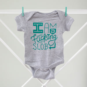 funny baby shower gift about a messy baby