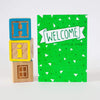 gender neutral baby shower card, green new baby card by exit343design