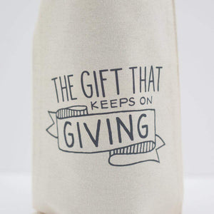 funny wine gift bag, the gift that keeps on giving gift bag by exit343design